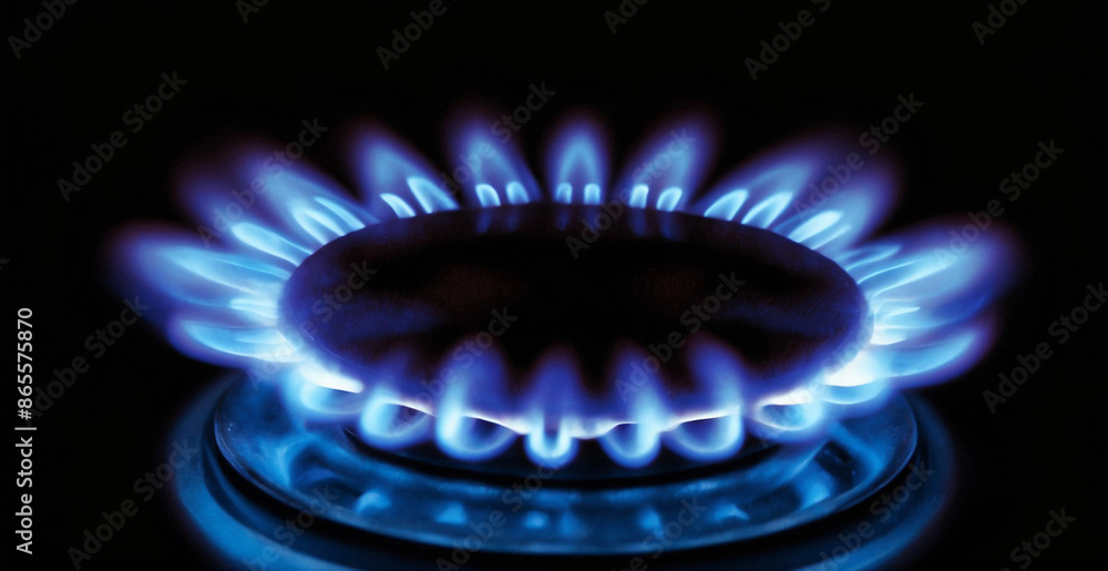 Natural Gas. High prices of natural gas. Blue flames of gas burning from a kitchen gas stove. Energy crisis concept background. Natural Gas. High prices of natural gas. Blue flames of gas burning from a kitchen gas stove. Energy crisis concept background.