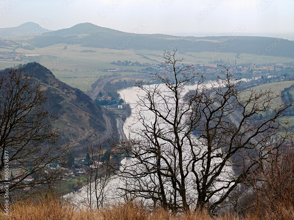 Beautiful view from Dubice village, north czechia Beautiful view from Dubice village, north czechia
