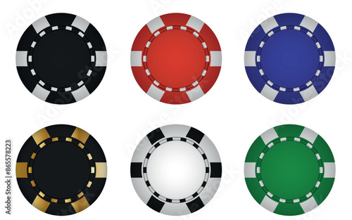 poker chips isolated on white