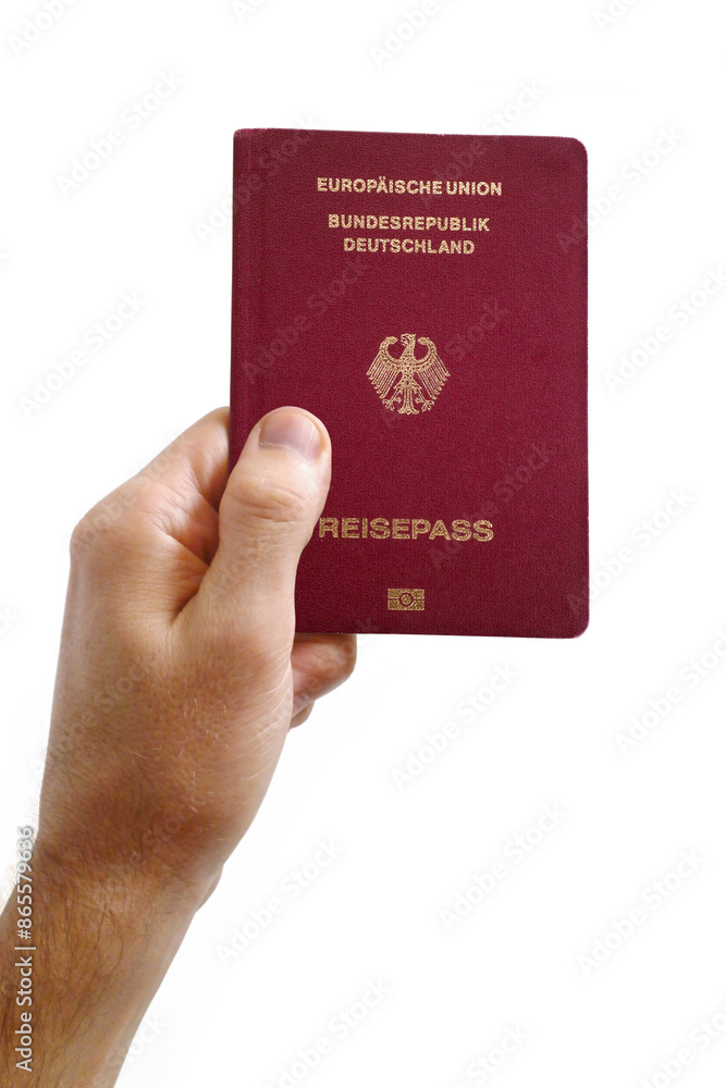 German passport against a white background German passport against a white background