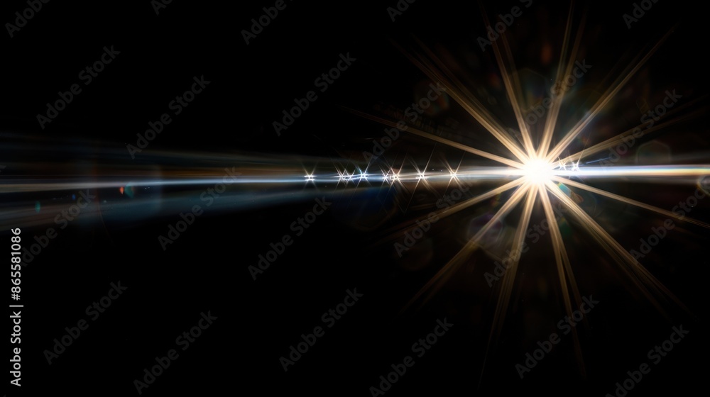 Fototapeta premium Abstract yellow sun is shining bright through a black background