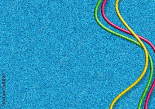 Sfondo azzurro con glitter e  con linee ondulate tubolari - grafica vettoriale astratta - ideale come base per presentazioni, cartoline, sublimazione, scrapbooking	