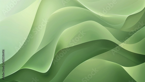 Abstract green background with soft lines and curves, creating an elegant and modern design for various applications