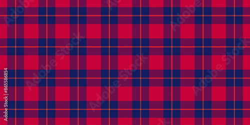 Large tartan background vector, yuletide textile check pattern. Cool texture plaid seamless fabric in red and pink colors.