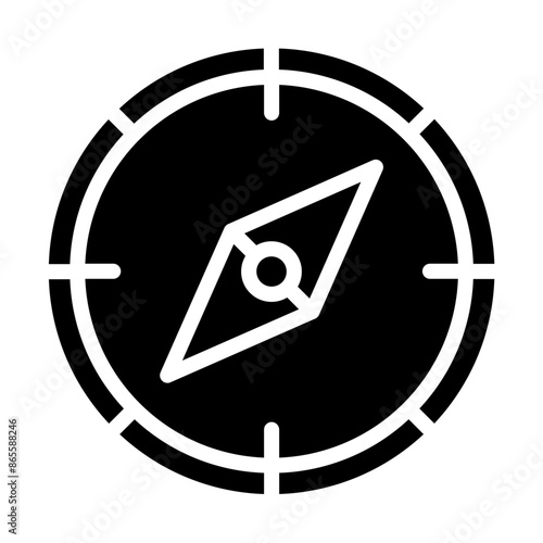 Compass Vector Glyph Icon design