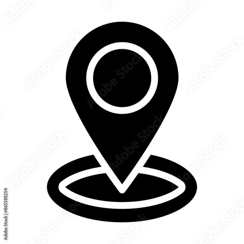 Arrived Destination Vector Glyph Icon design