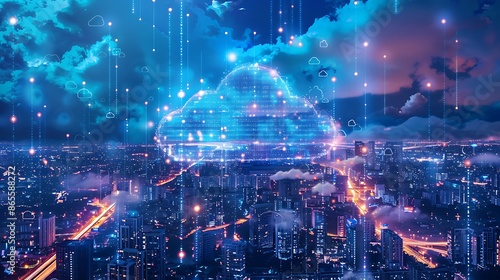 Cloud Computing Over Illuminated City