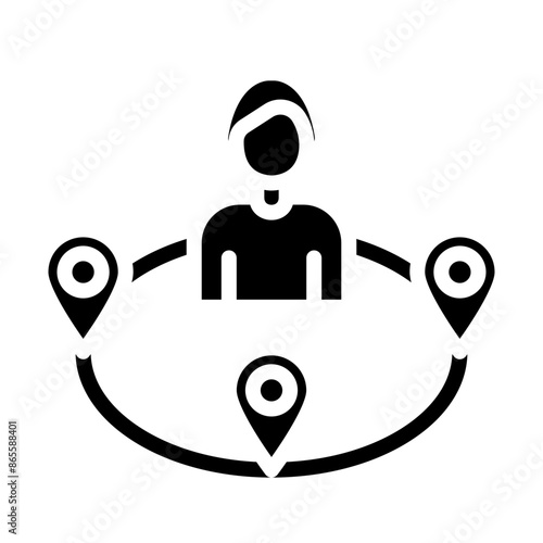 Nearby Destinations Vector Glyph Icon design