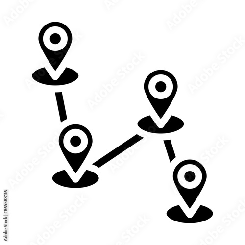 Multiple Destinations Vector Glyph Icon design
