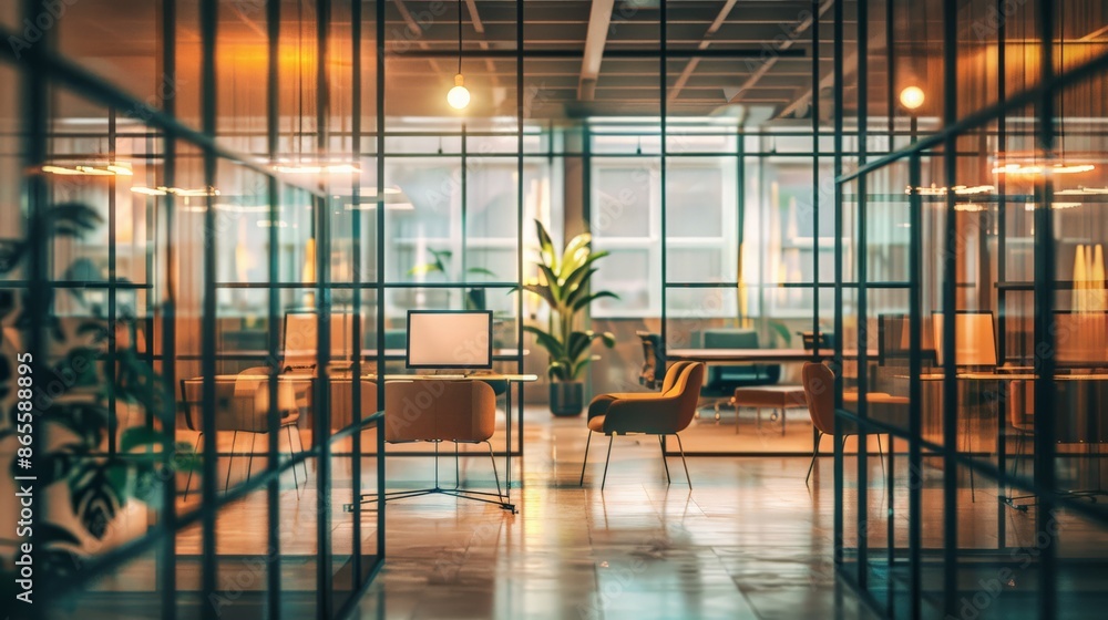 Sleek office lounge with comfortable seating and ambient lighting. Perfect for business meetings and informal gatherings Sleek office lounge with comfortable seating and ambient lighting. Perfect for business meetings and informal gatherings