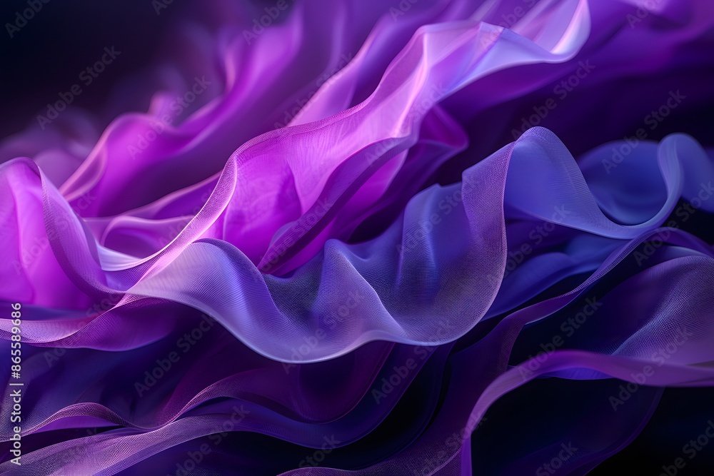 Obraz premium Abstract Waves of Purple and Blue Fabric