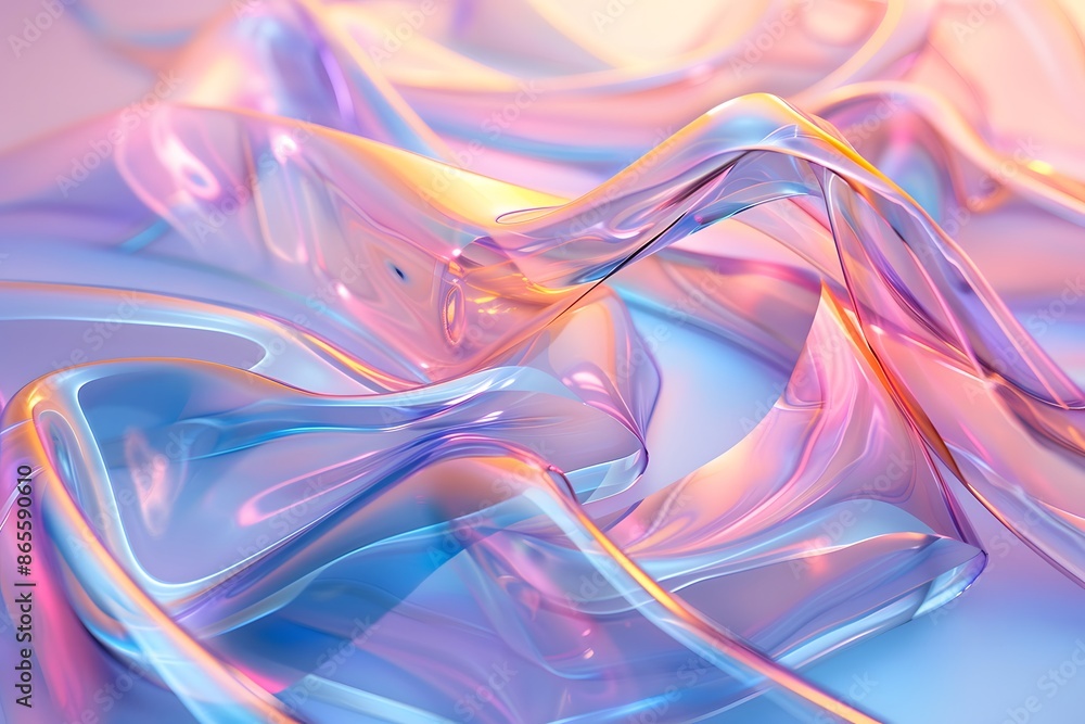 Iridescent Abstract Waves of Light and Color Iridescent Abstract Waves of Light and Color