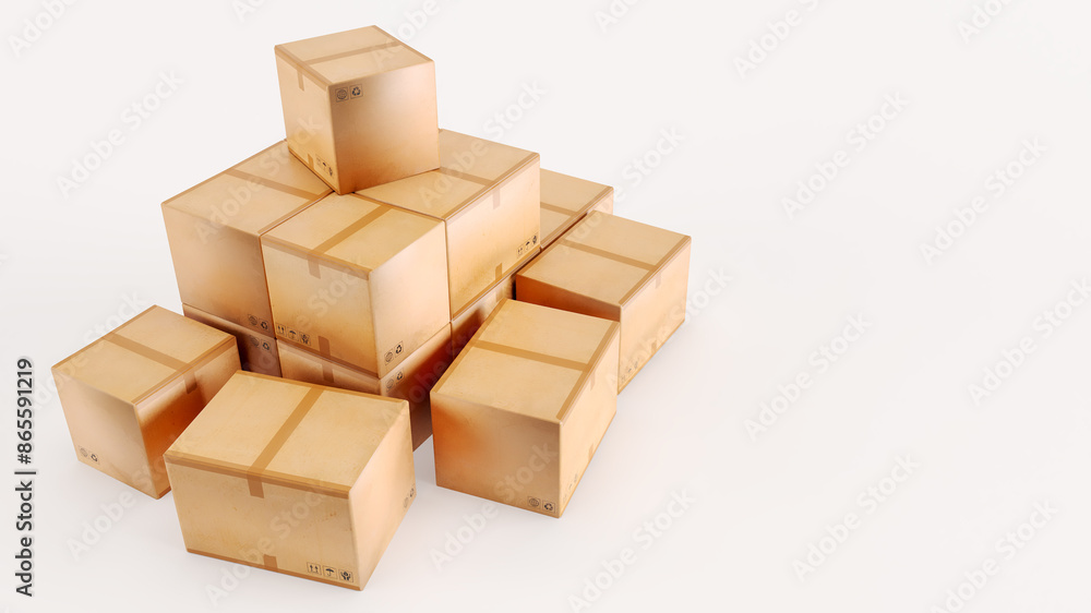 cardboard boxes isolated on a white background cardboard boxes isolated on a white background