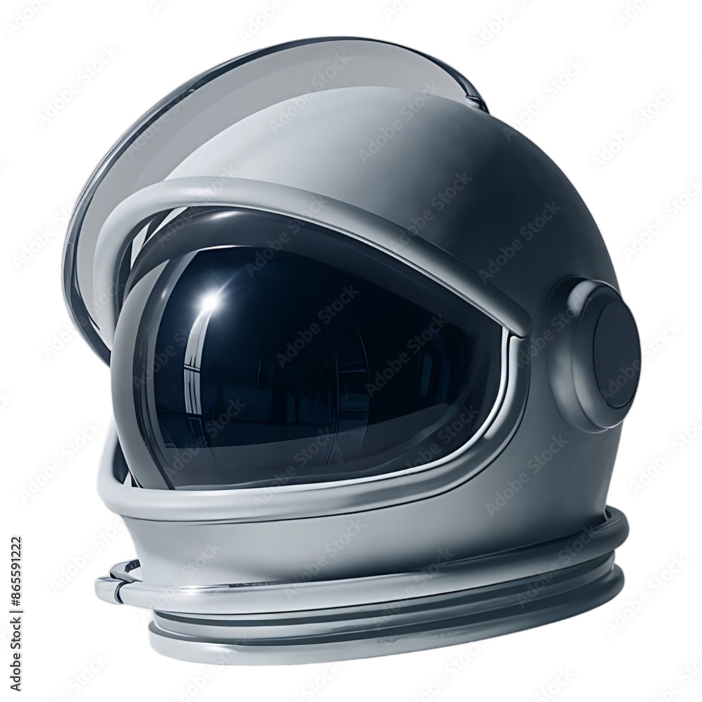 Fototapeta premium A silver helmet with a black visor