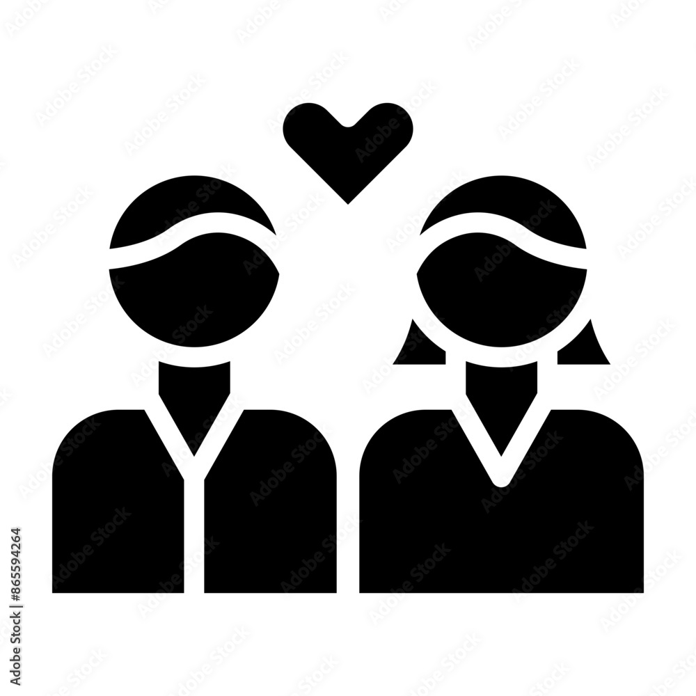Couple Vector Glyph Icon Design Couple Vector Glyph Icon Design