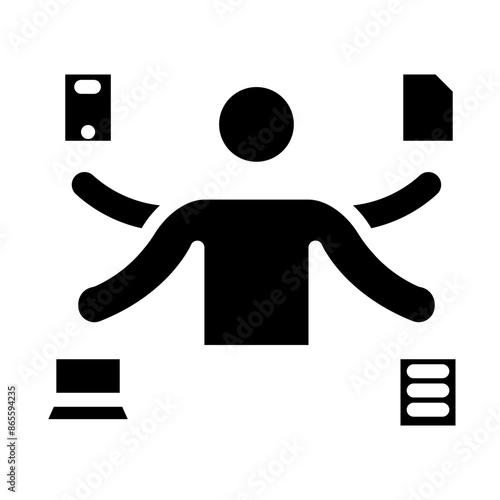 Multitask Vector Glyph Icon Design