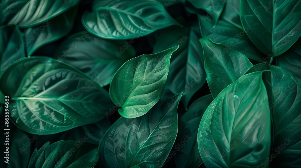 Green tropical plant close-up. Green tropical plant close-up.