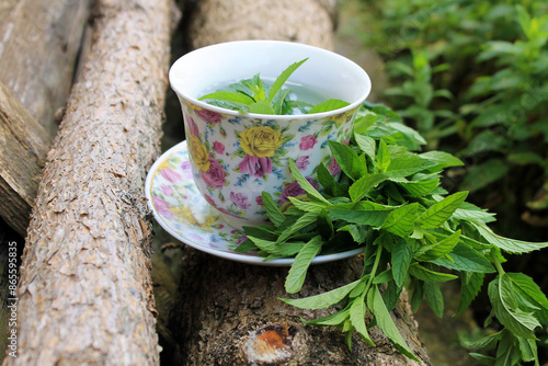 Mint for tea and lemonade. Mint drink