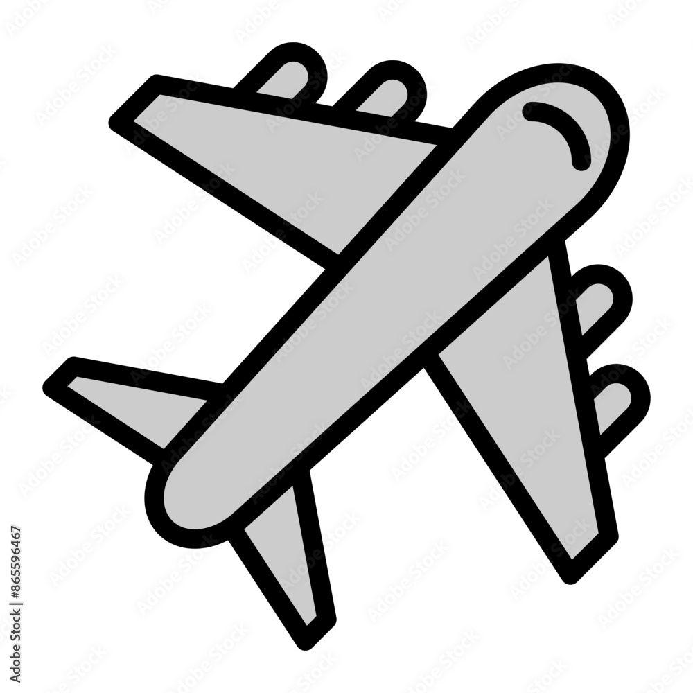 Plane Vector Filled Icon Design Plane Vector Filled Icon Design