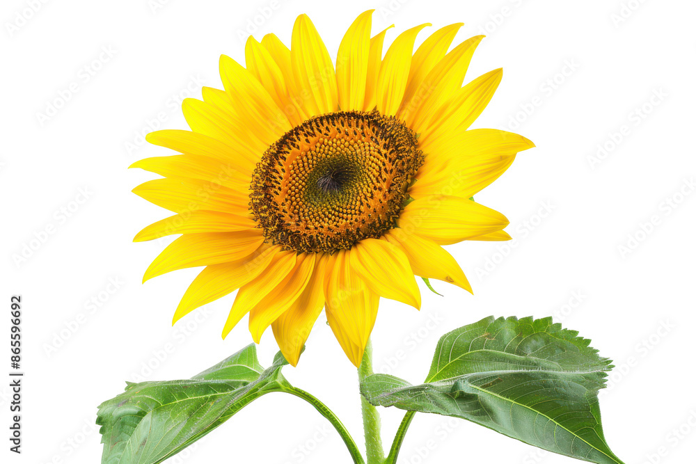 Obraz premium A stunning and vibrant yellow sunflower isolated on a transparent background