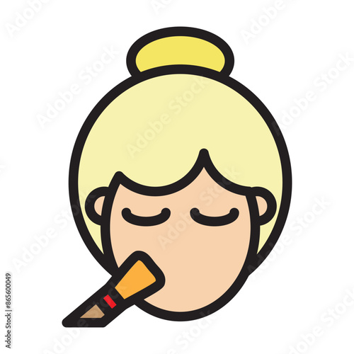 Makeup Tutorials Vector Filled Icon Design