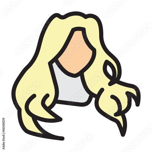 Hairstyling Ideas Vector Filled Icon Design