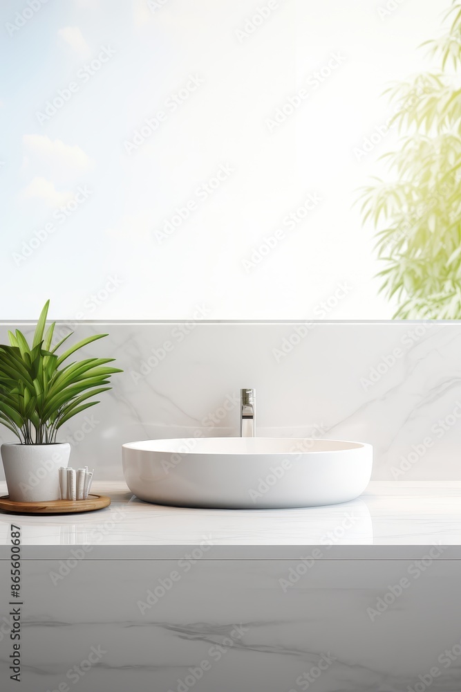 Fototapeta premium White bathroom interior