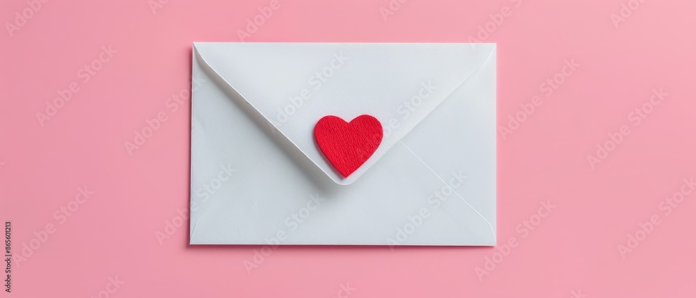 White envelope with heart sign isolated White envelope with heart sign isolated
