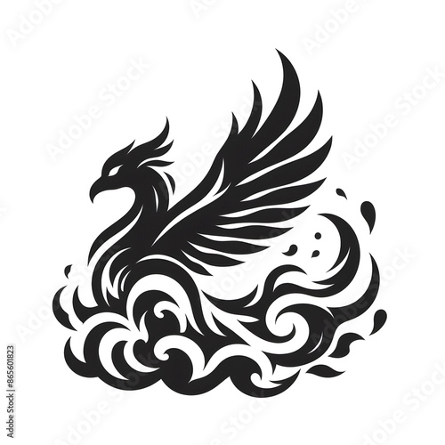 Wallpaper Mural Bird on fire monotone logo Torontodigital.ca