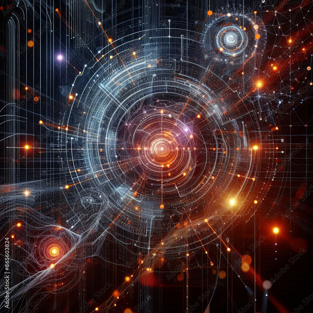 Digital Universe: Abstract Visualization of Artificial Intelligence Digital Universe: Abstract Visualization of Artificial Intelligence