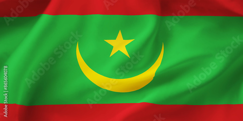 Free Download Mauritania waving flag background.3D illustration of Mauritanian flag - GFXLoad