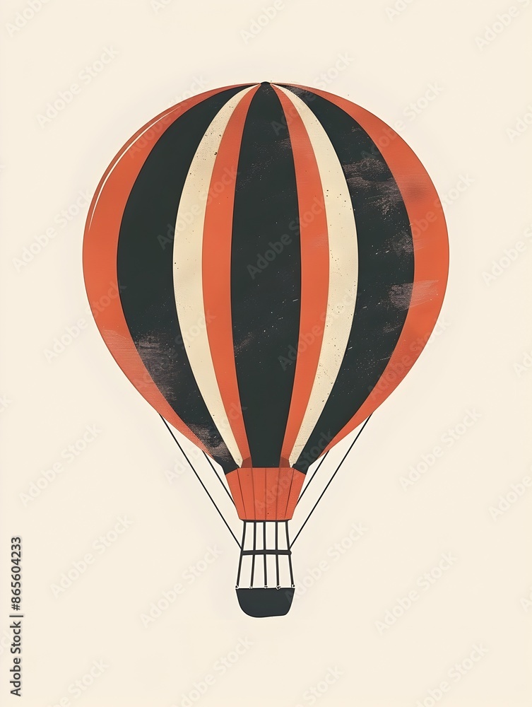 Obraz premium Colorful Hot Air Balloon Soaring High in the Sky,Adventure and Concept