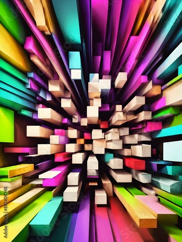abstract background with colorful cubes