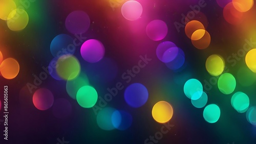 A vibrant array of bokeh lights in various colors against a dark background, creating an abstract and visually appealing pattern photo
