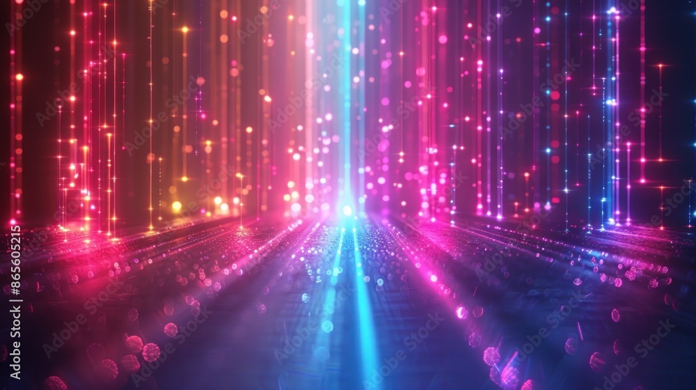 Abstract Red and White Glowing Geometric Tunnel Abstract Red and White Glowing Geometric Tunnel