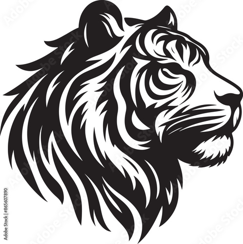 Wallpaper Mural Tiger Silhouette vector illustration Torontodigital.ca