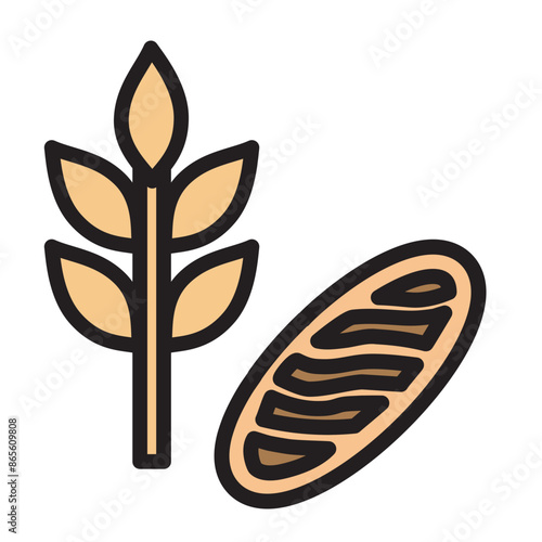 Grains and Cereals Vector Filled Icon Design