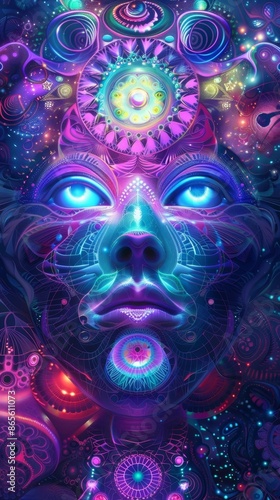 Mystical Interdimensional DMT Journey with Ethereal Kaleidoscopic Fractals and Glowing Otherworldly Entities