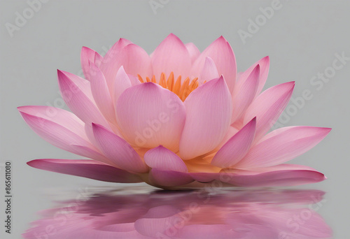 Lotus water lily pink flower isolated on transparent