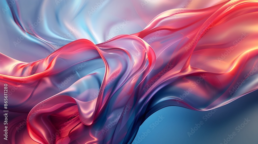 Obraz premium Mesmerizing Liquid Wave Gradient in Vivid Blue and Red Hues