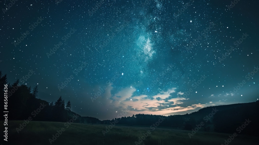 Beautiful starry night sky with a large milky way landscape Beautiful starry night sky with a large milky way landscape