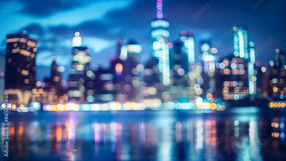 Bokeh light with a city background at night that is blurred Bokeh light with a city background at night that is blurred