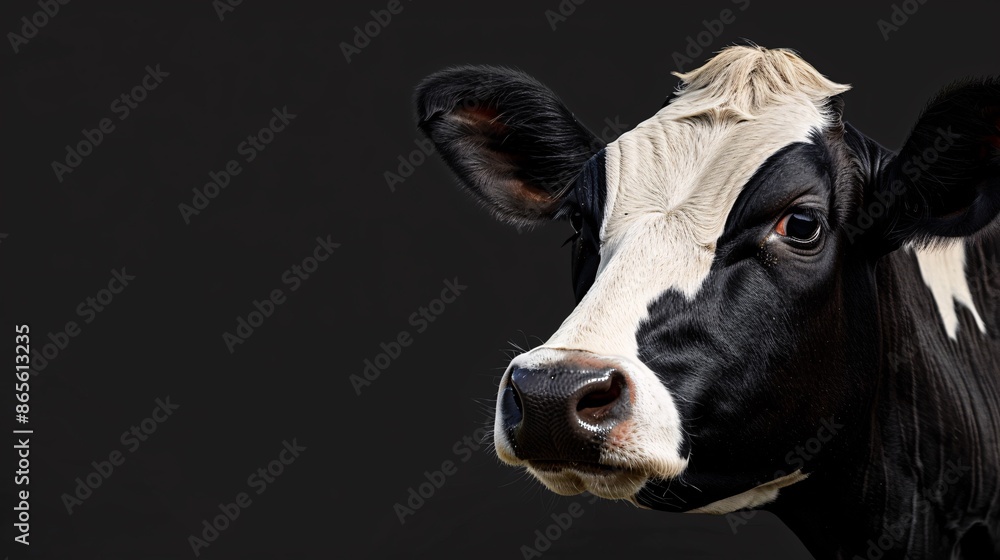 Majestic cow portrait showcasing large, expressive eyes. Majestic cow portrait showcasing large, expressive eyes.