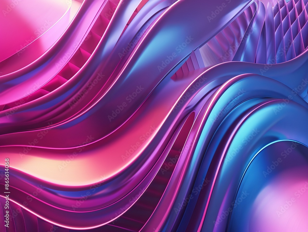 Fototapeta premium This abstract, background image features a colorful and vibrant wave pattern that could be a wallpaper or a best-seller design