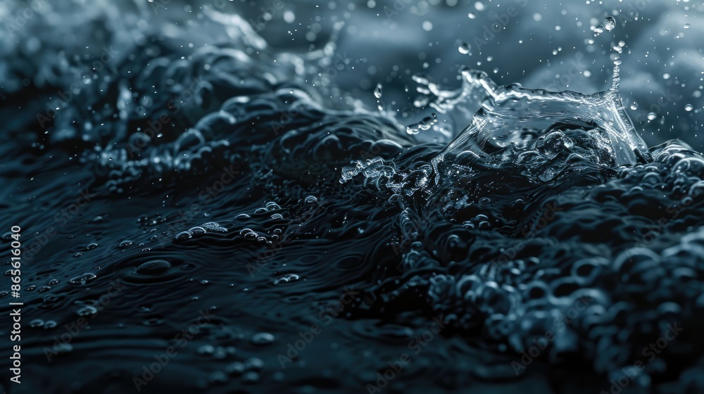 Water splashing on a dark backdrop with space for text Water splashing on a dark backdrop with space for text