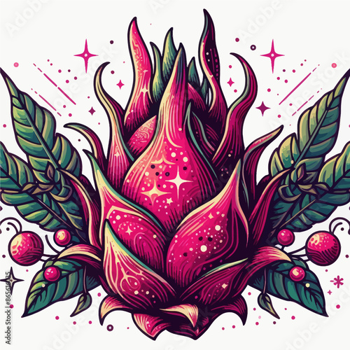 dragon fruit on a white background