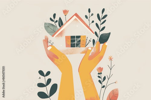 A house being held by its owner. Family house concept