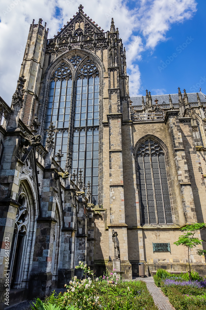 Fototapeta premium St. Martin's Cathedral or Dom Church (Domkerk, from 1254), Gothic church dedicated to Saint Martin of Tours. Utrecht, the Netherlands.