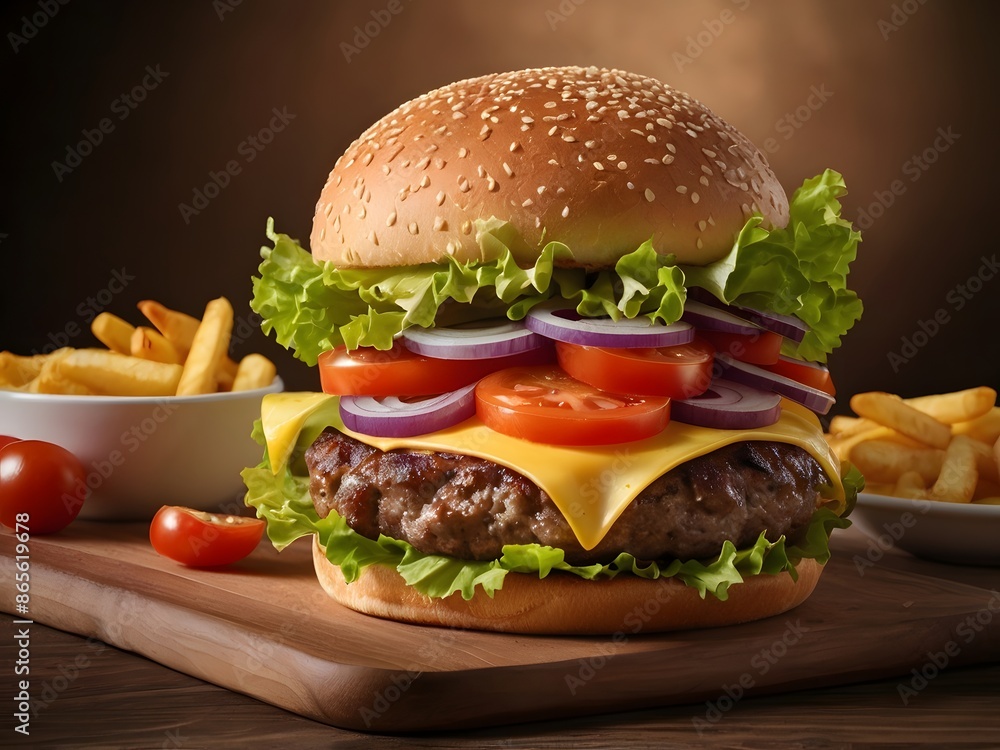 burger and fries burger and fries