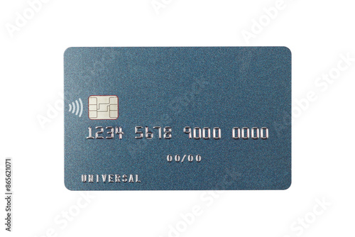 plastic card, credit card, with chip, isolated from background